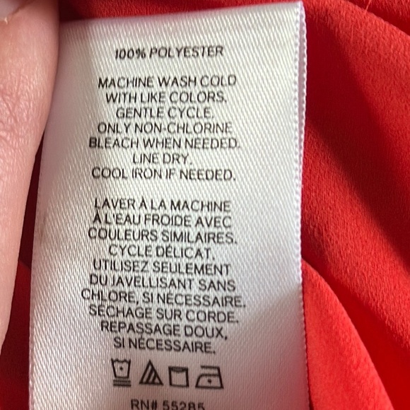 Express Orangish/Pink Notched Collar Buttoned Blouse - Picture 3 of 7